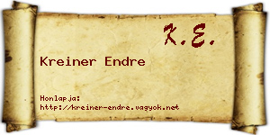 Kreiner Endre névjegykártya